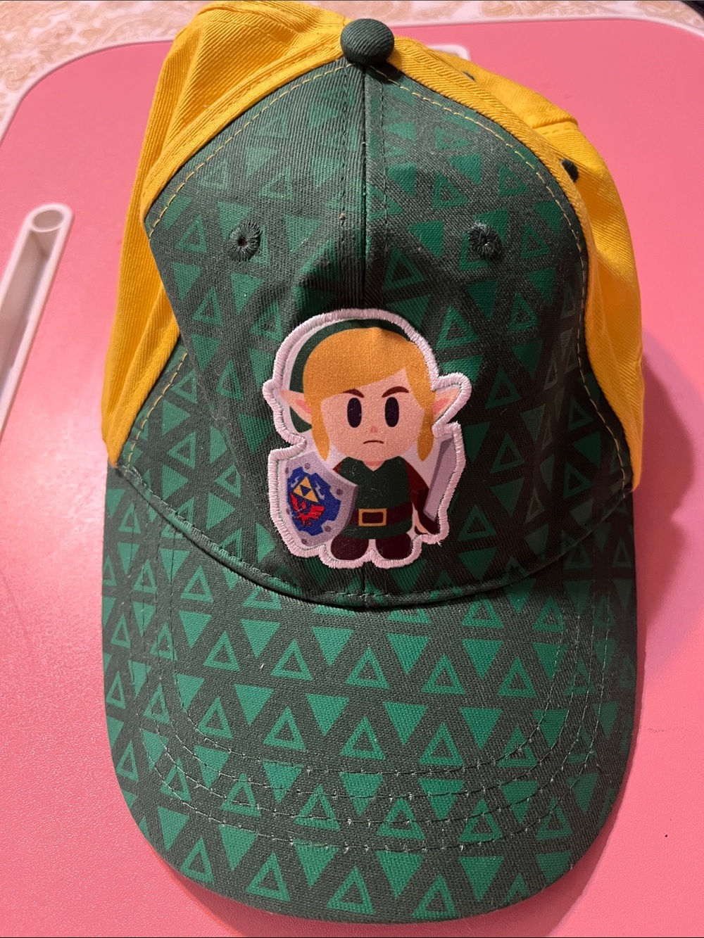 Green and Yellow Kids Trucker Cap with Adventure Character Patch